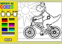 376 - Misture as cores - Escolha um dos desenhos, crie suas próprias cores e pinte a vontade.
