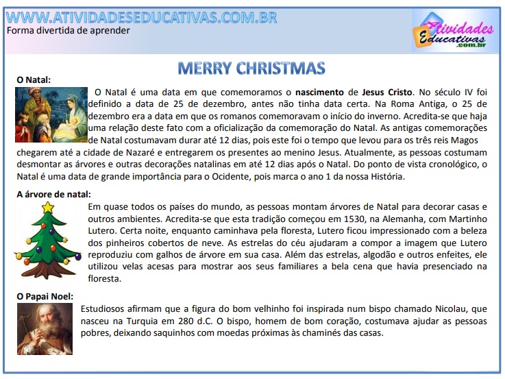 ATIVIDADES PARA IMPRIMIR E JOGOS ONLINE PARA O NATAL