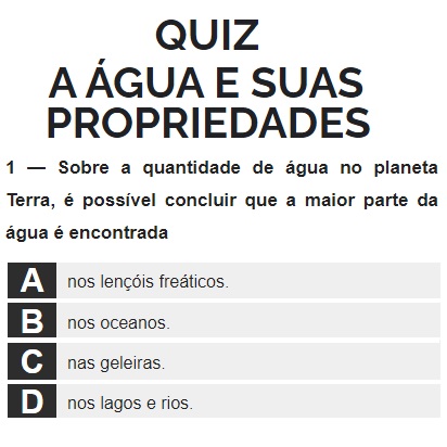 Quiz: Poluição das águas  atividades e jogos educativos