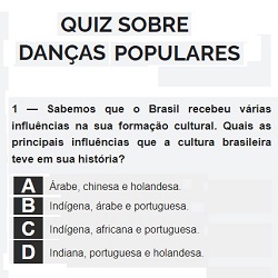 Quiz de História do Brasil.