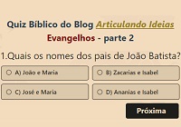 QUIZ VIRTUAL ESPECIAL BÍBLIA  20 PERGUNTAS BÍBLICAS 