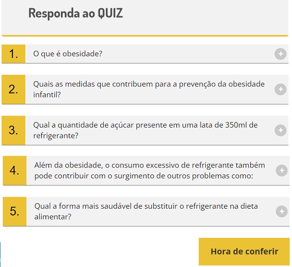 Quiz: Refrigerante e a obesidade infantil