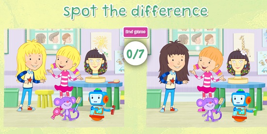 Diferenças jogo educativo com princesas de desenho animado