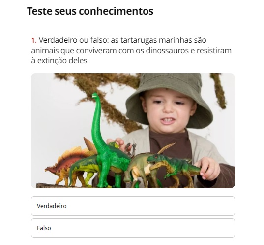 Quiz sobre Dinossauros  atividades e jogos educativos